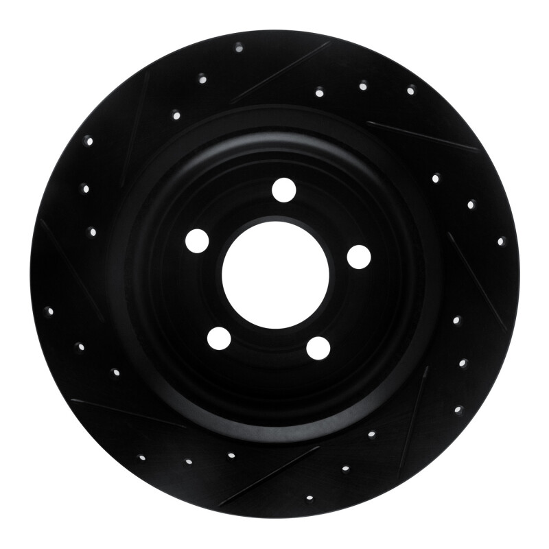 Ford Explorer Brake Rotor (1) - Rear Right - R1 Concepts - Drilled & Slotted - Black - `20-`25